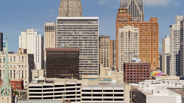 istock Midsection of Downtown Detroit Skyscrapers 1287534398