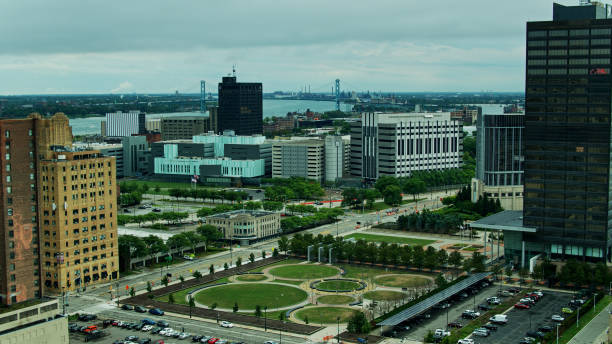 istock Aerial View of Beacon Park in Detroit 1287534412