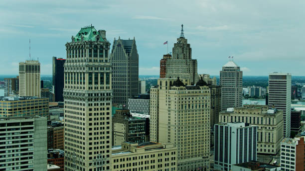 istock Downtown Detroit - Aerial View 1287534433