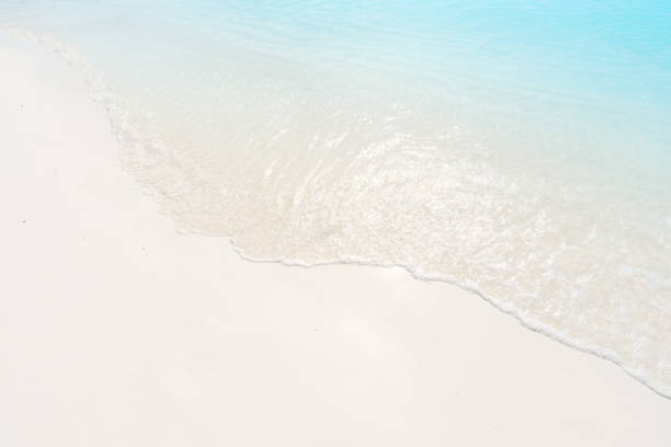 istock Soft wave of turquoise sea on sandy beach 1287536114