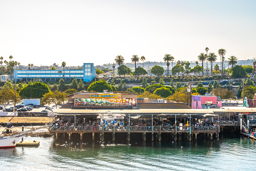 San Pedro, California - October 11 2019: San Pedro Fish Market and Restaurant on the LA Waterfront in San Pedro, Los Angeles, California.