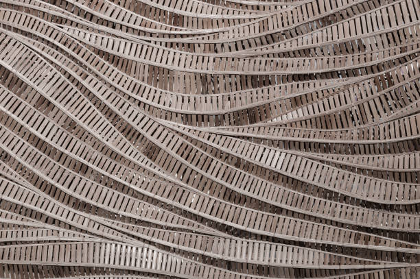 modern style pattern nature background of wave brown handicraft weave texture bamboo surface for decorative wall