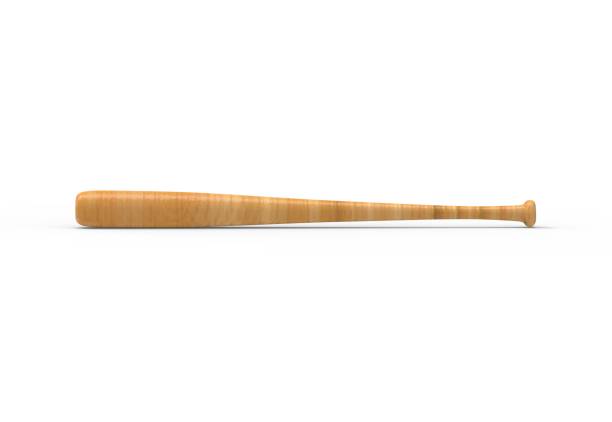 istock Professional wooden baseball bat mockup template on isolated white background, 3d illustration 1287544044