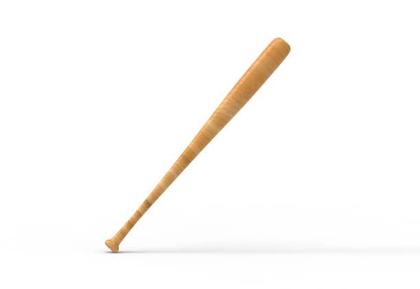 istock Professional wooden baseball bat mockup template on isolated white background, 3d illustration 1287544050