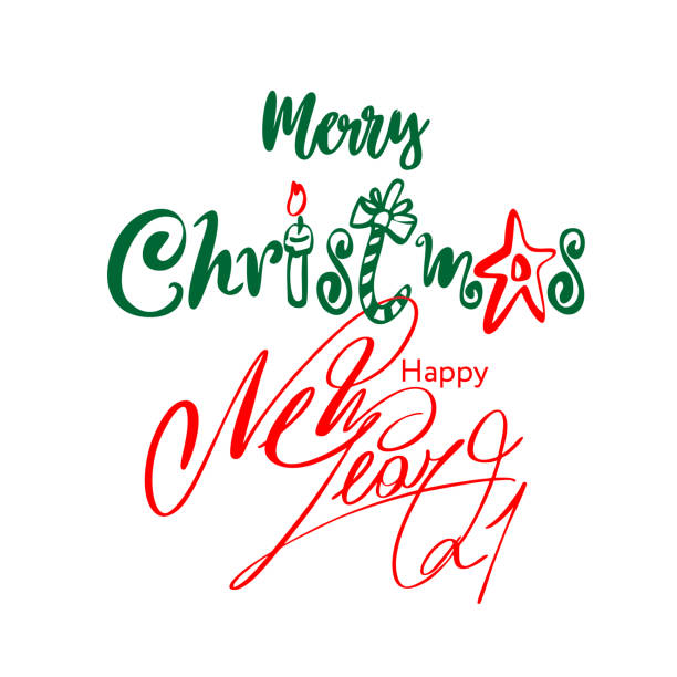 istock Merry Christmas and Happy New Year vector text. Calligraphy Lettering. Creative typography for Holiday Greeting Gift Poster. Banner 1287544906