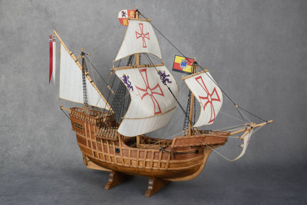 Antique Tall Ship Model, detail. HDR Photograph