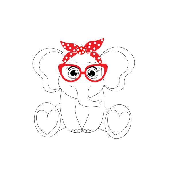 illustrations, cliparts, dessins animés et icônes de illustration mignonne de vecteur de dessin animé d’éléphant - backgrounds elephant illustration and painting india