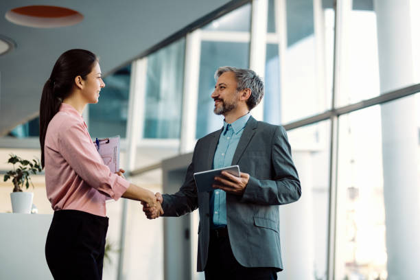 istock It was pleasure doing a business with you, colleague! 1287548644