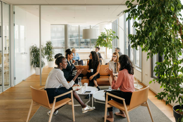 istock Coffee break in the office lobby 1287554403