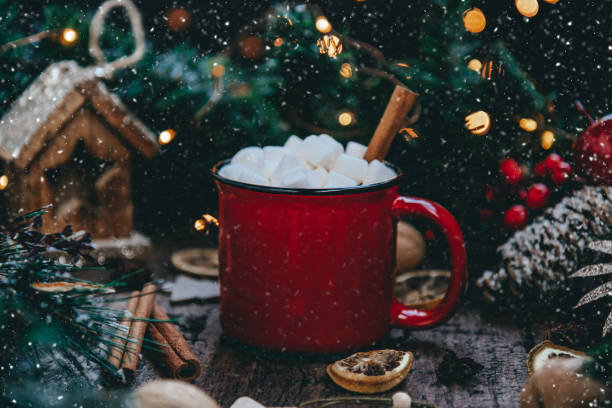 istock A mug of cocoa with marshmallows in a New Year's setting 1287560463
