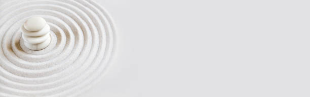 istock Zen japanese garden background. Horizontal banner 1287563153