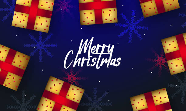 istock Merry Christmas and New Year greeting card design 1287568271