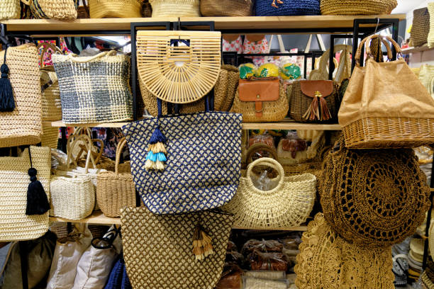 istock Beautiful lady handbags and basketry 1287572065