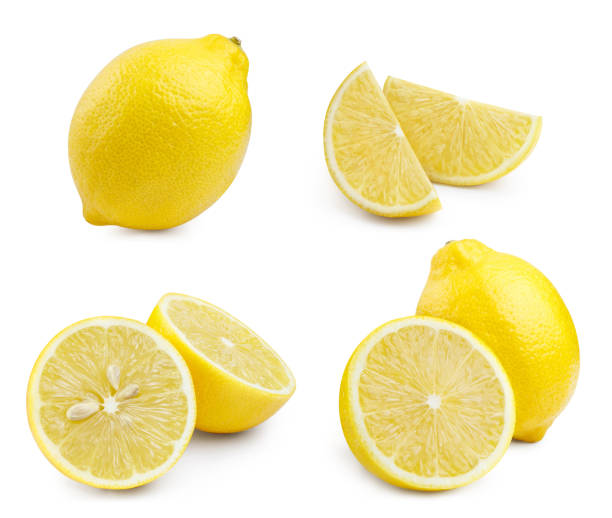 istock Set of delicious lemon fruits on white 1287575155