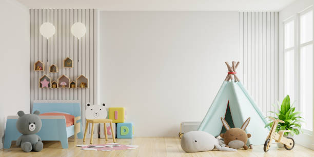 istock Mockup wall in the children's room. 1287576804