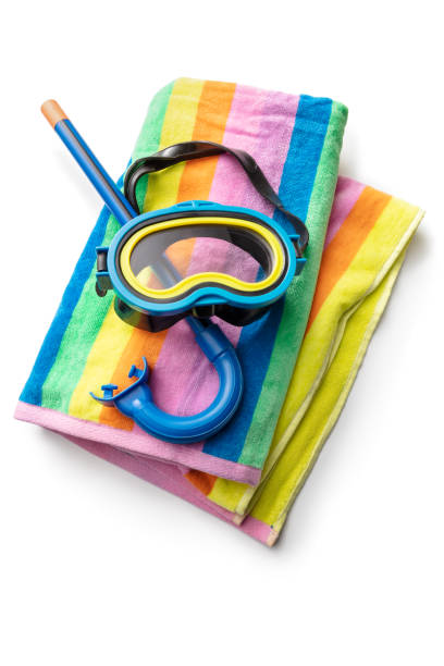 istock Summer: Scuba Mask and Towel Isolated on White Background 1287577735