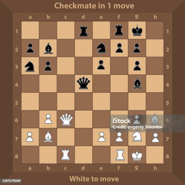 Chess Riddel Checkmate In One Move Chess A Game Riddle Stock Illustration - Download ...