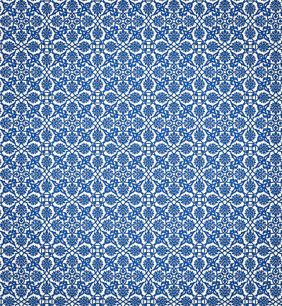 Vintage blue ceramic tiles wall decoration, Iznik - Tiles and Ceramics.