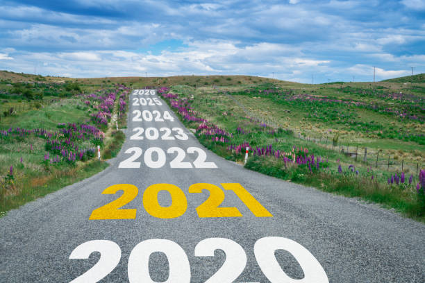 istock 2021 New Year road trip travel and future vision concept . 1287582403
