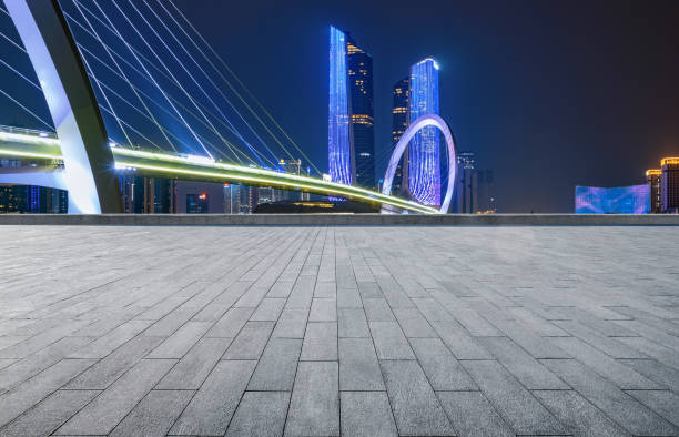 istock Empty square floor and Nanjing city scenery, China 1287583914