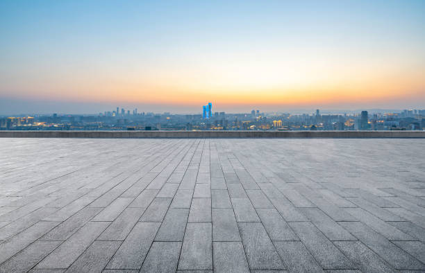 istock Empty square floor and Nanjing city scenery, China 1287583946