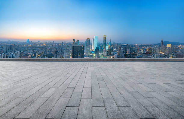 istock Empty square floor and Nanjing city scenery, China 1287583985