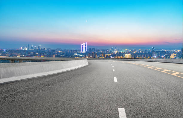 istock Expressway background and city scenery in Nanjing, China 1287584472