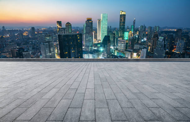 istock Empty square floor and Nanjing city scenery, China 1287584516
