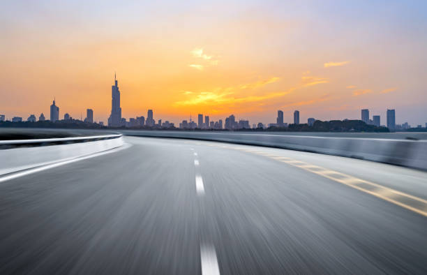 istock Expressway background and city scenery in Nanjing, China 1287584568