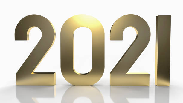 istock gold number 2021 for new year content 3d rendering. 1287584628