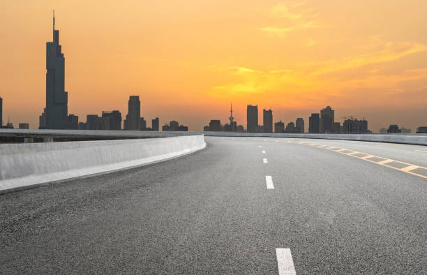 istock Expressway background and city scenery in Nanjing, China 1287584691