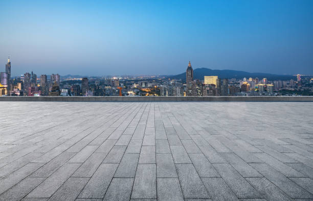 istock Empty square floor and Nanjing city scenery, China 1287585515