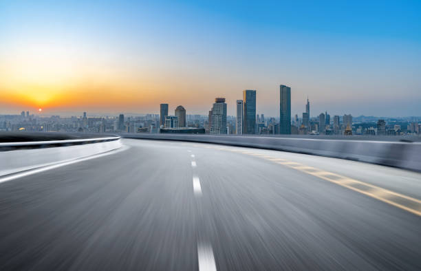 istock Expressway background and city scenery in Nanjing, China 1287588690