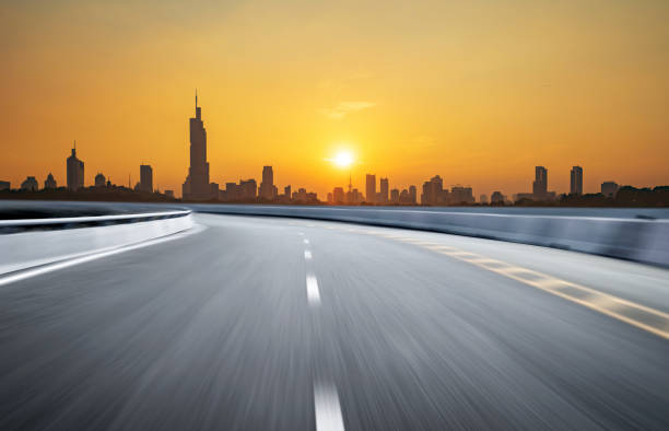 istock Expressway background and city scenery in Nanjing, China 1287588740