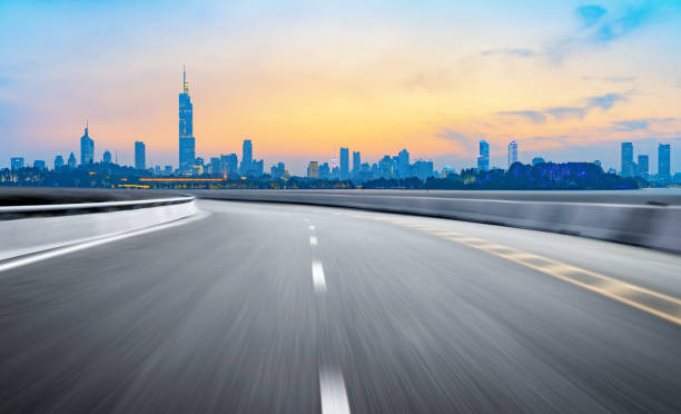 istock Expressway background and city scenery in Nanjing, China 1287588842