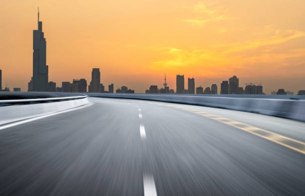 istock Expressway background and city scenery in Nanjing, China 1287588881