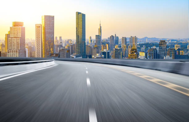 istock Expressway background and city scenery in Nanjing, China 1287588890