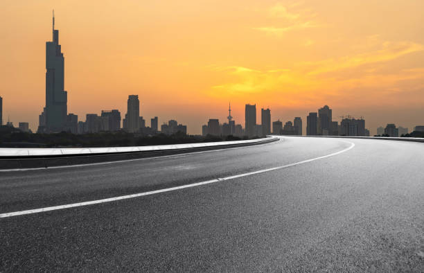istock Expressway background and city scenery in Nanjing, China 1287589103