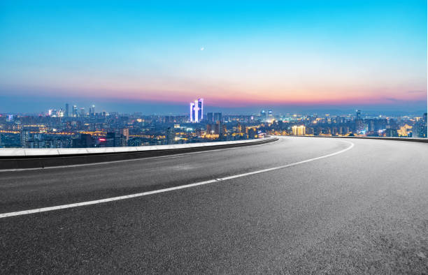 istock Expressway background and city scenery in Nanjing, China 1287589353