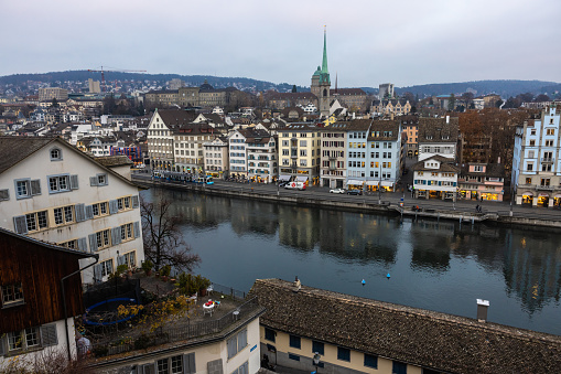 Beautiful historic city of Lucerne with famous Chapel Bridge and Water Tower, Switzerland