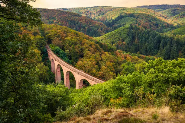 Railway viaduct near Boppard at moselle river