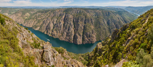 istock Panoramic view. Ribeira sacra terrace forest and Sil river canyon 1287593848