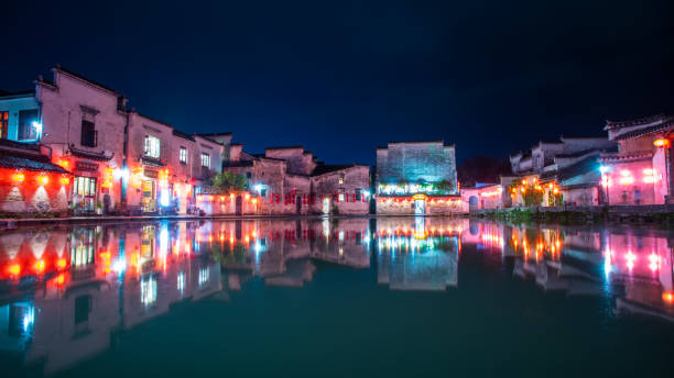 istock High definition night view of ancient village 1287595289