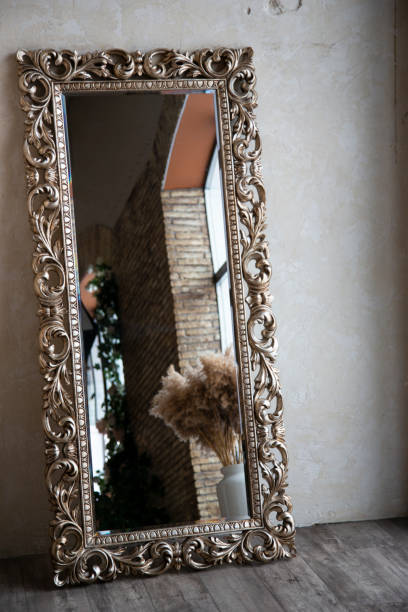 istock Large antique floor mirror in the interior. Vintage 1287596171