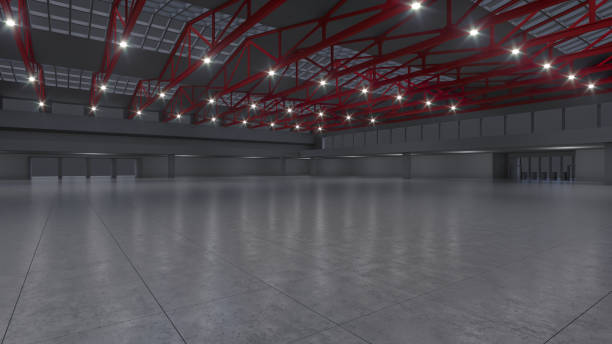 istock 3D render of empty exhibition space. backdrop for exhibitions and events. Tile floor. Marketing mock up. 1287598371