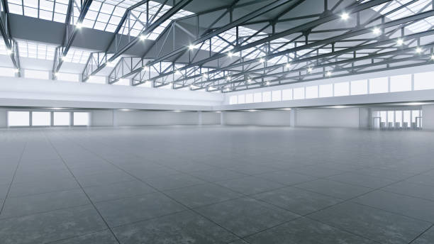 istock 3D render of empty exhibition space. backdrop for exhibitions and events. Tile floor. Marketing mock up. 1287598511