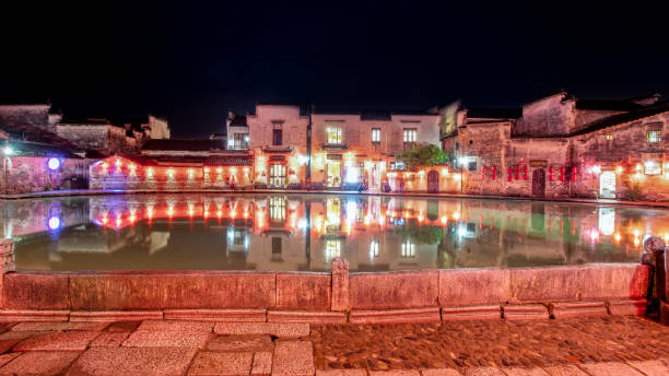 istock High definition night view of ancient village 1287598850