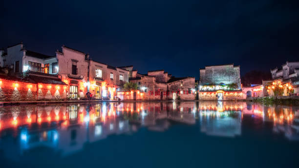 istock High definition night view of ancient village 1287598870