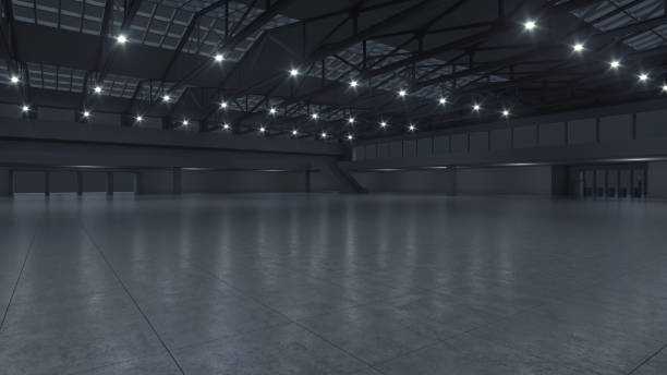 istock 3D render of empty exhibition space. backdrop for exhibitions and events. Tile floor. Marketing mock up. 1287598885