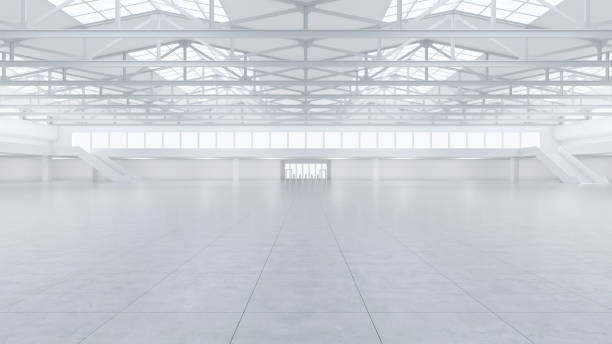 istock 3D render of empty exhibition space. backdrop for exhibitions and events. Tile floor. Marketing mock up. 1287598937